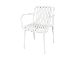 Voyage Resin Outdoor Dining Chair in White.