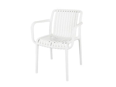 Voyage Resin Outdoor Dining Chair in White.