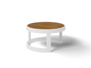 Aspen Outdoor Coffee Table Set in White / Teak 1
