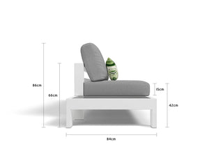 Aspen Ceramic Platform Outdoor Lounge in White / Grey Chine / 3 Seater / Left 5