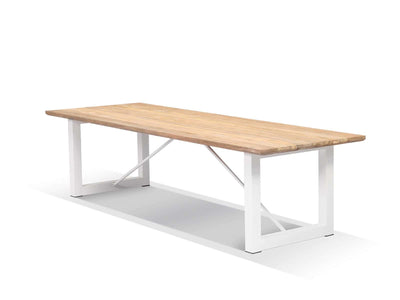 Laguna Table & Twain Teak Arm Chair | Outdoor Dining Setting in White / Mist / 11pc 290cm_4